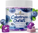 Runder Colostrum Zachte Kauwen Supplement met probiotica voor Gut Health, Bloating, Immune Support, Huid, Haargroei en Schoonheid - Blueberry Flavor (60 Servers)