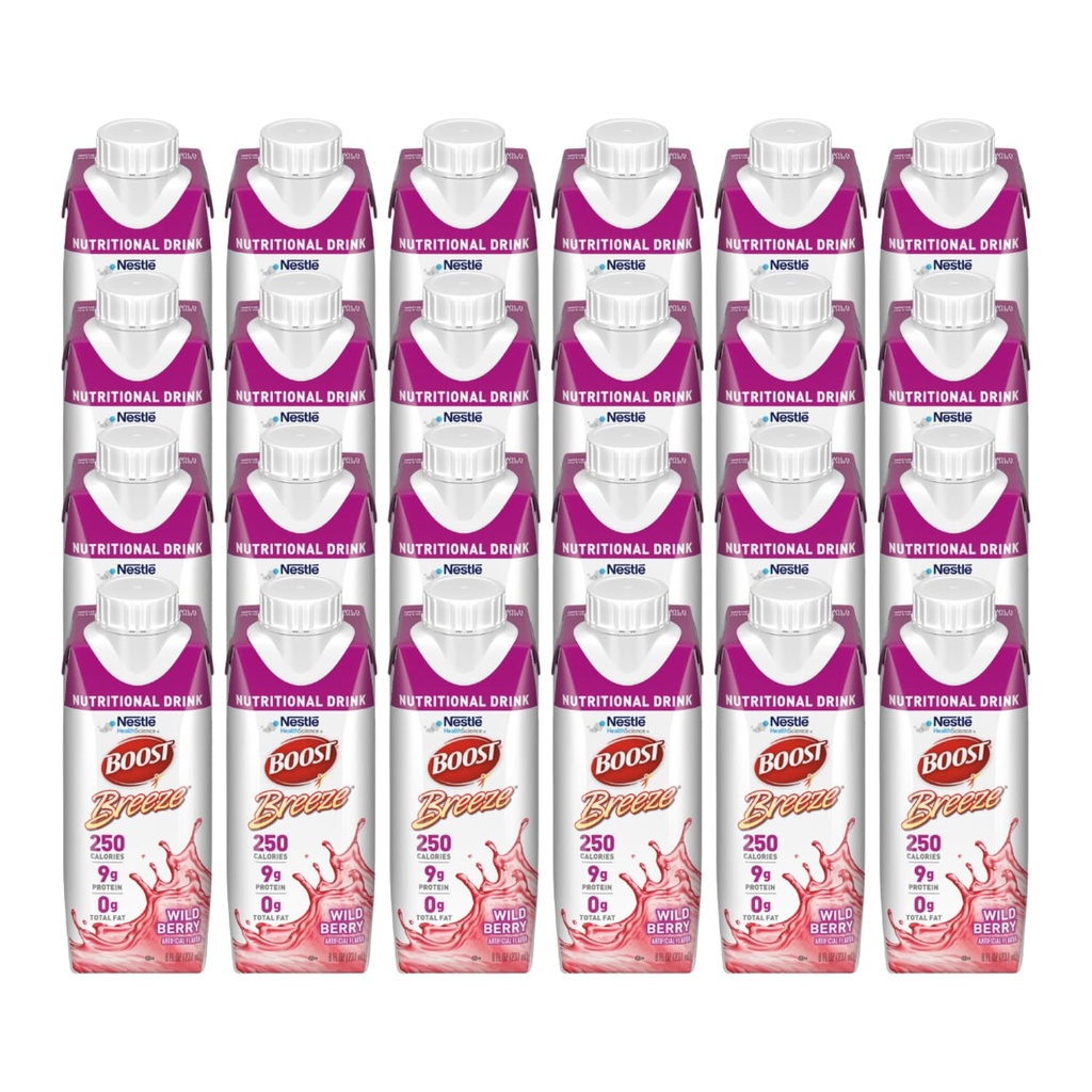 Boost Breeze Nutrition 8oz Wildberry Vetvrije drank, 24/Cs