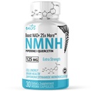 Nature's Fusions NMNH (NMN Supplement Alternative) (Dihydronicotinamide Mononucleotide) 125mg - 25 Times Effectiever dan NR & NAD+ - Boost NAD+ met maximaal 10 Times - 30 Tellen (30 Servers)