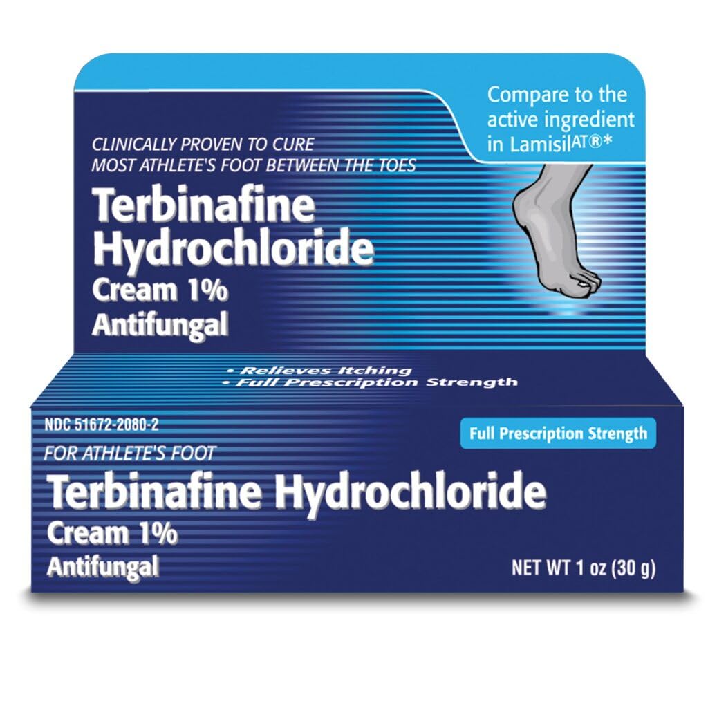 Taro Terbinafine Hydrochlooride antischimmel Cream 1% - Atleten Foot Cream Extra sterkte, verlicht jeuk & Burning, Cures Meest Athleet's Foot, Jock Itch & Ringworm 1 oz