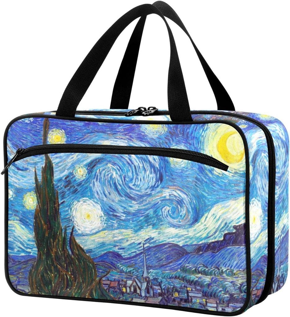 Naanle Pill Organizer Bag Travel Pill Bottle Medicine Organizer Home Storage Medication Bag for Vitamin Supplements, Van Gogh The Starry Night Lege EHBO Bag for Car Camping, 1.0 Tellen