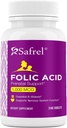 Safrel Foliumzuur 1000 mcg (1 mg) - Vitamine B9-240 Tabletten, essentiële prenatale en postnatale vitamine voor foetale ontwikkeling, rode bloedcelproductie, cel- en neurale ontwikkeling