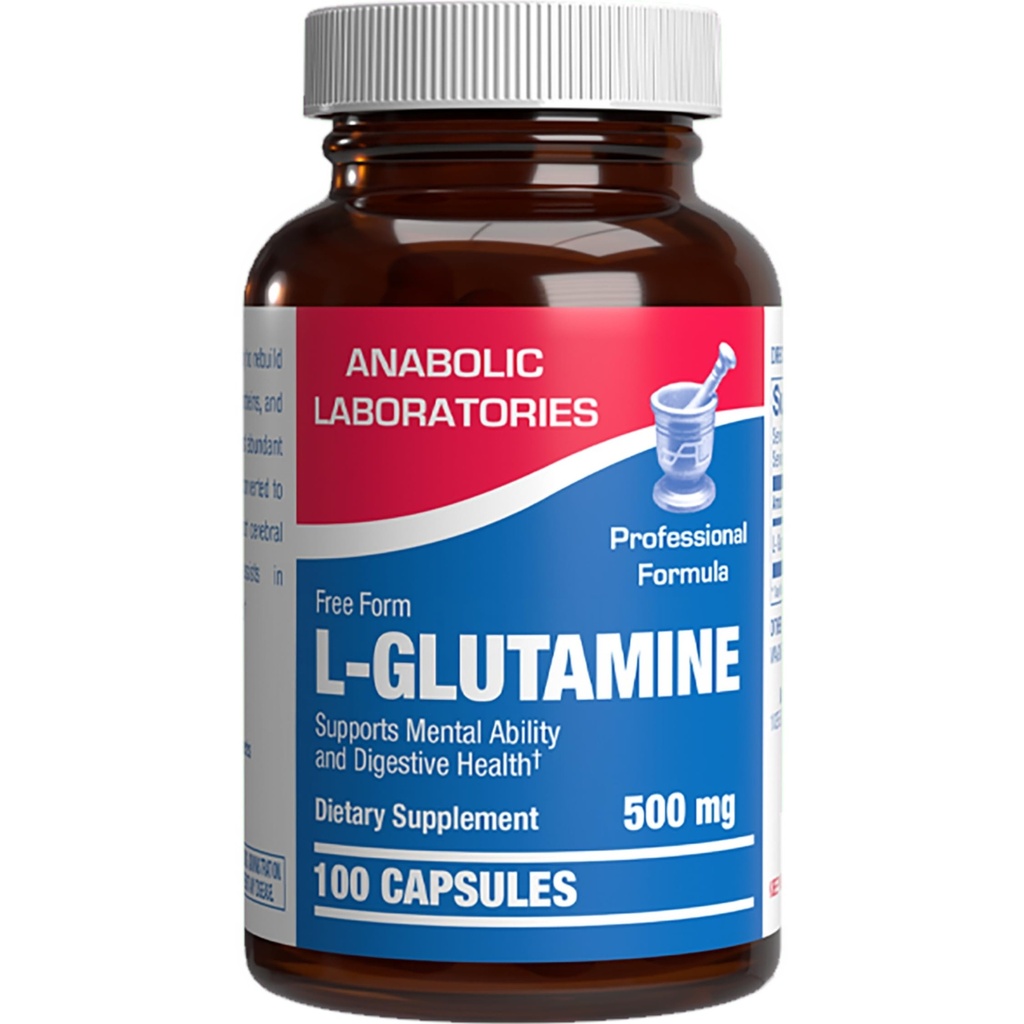 Free Form L-Glutamine Supplement - Clinical L Glutamine Capsules 500mg for Gut Health and Immune Support - Powerful Amino Acid Glutathione Precursor - Non-GMO & Made in The USA - 100 Servings