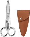 LIVINGO 5-1/5 Inch Heavy Duty Electrician Scissors, Professional Forged Stainless Steel Electrical Shears with Notches for Industrial Stripping, Cutting Telecom Cable, Wire