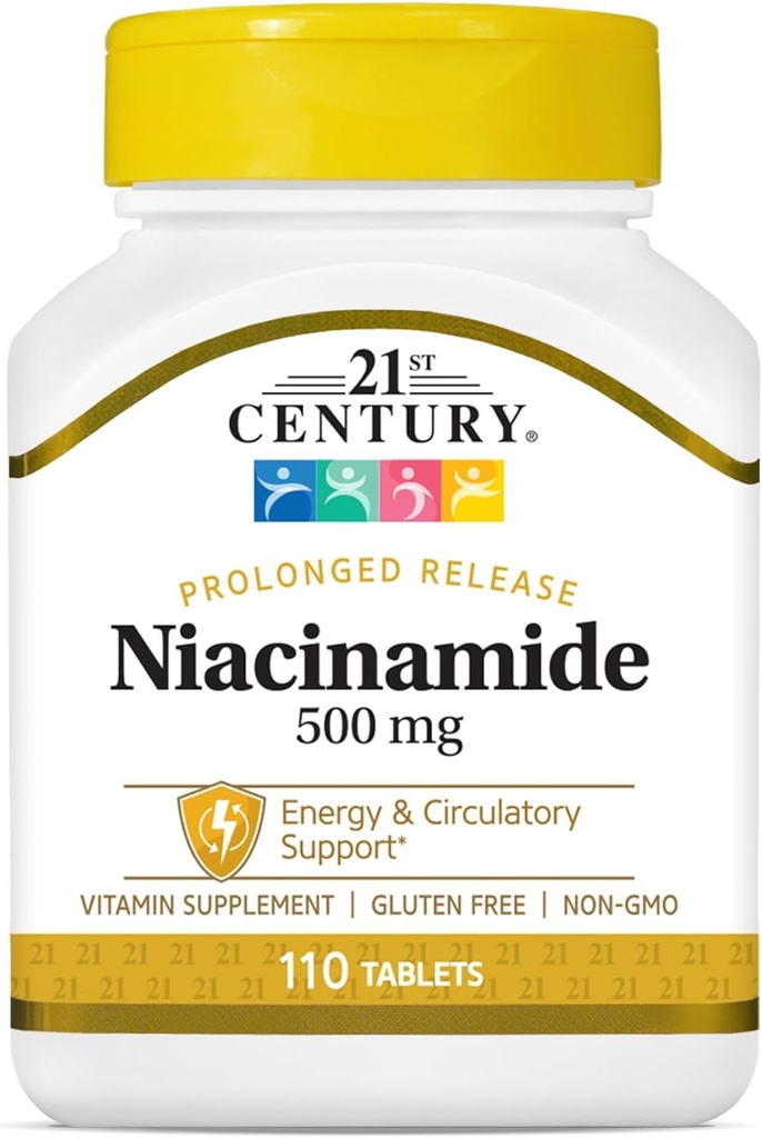 21e Century Niacinamide 500 mg tabletten Langdurige afgifte - 110 st., verpakking van 2