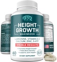 BIOTEQUELAB Height Growth Maximizer, Calcium, Vitamin D3 and Zinc Blend Pills, Bone Growth Supplement for Kids and Teens, Bone Strength, Density Support, GMO-Free, Gluten-Free, Made in USA, 60 Caps
