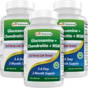 Best Naturals, Glucosamine Chondroitin en MSM Joint Supplements, 2600 mg per Serving, (180 Tellen (pakket van 3))