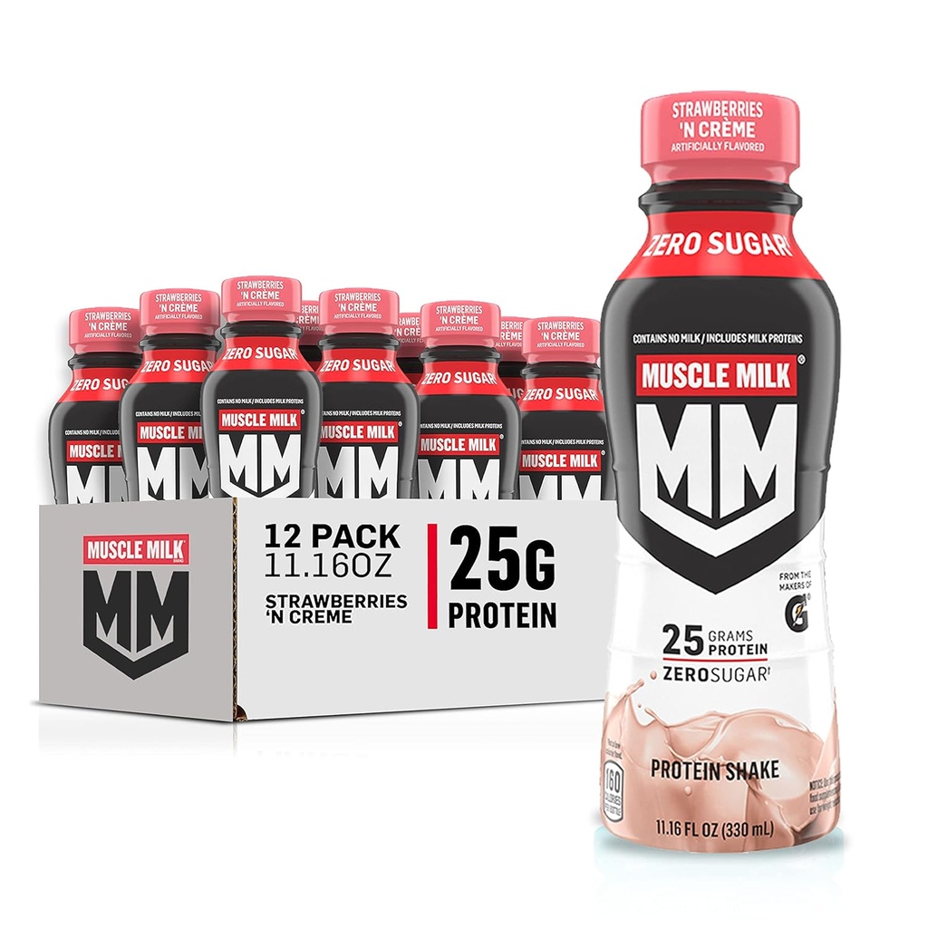 Muscle Milk Originele Shake, Aardbei, 11,16 Fl Oz Flessen (verpakking van 12)