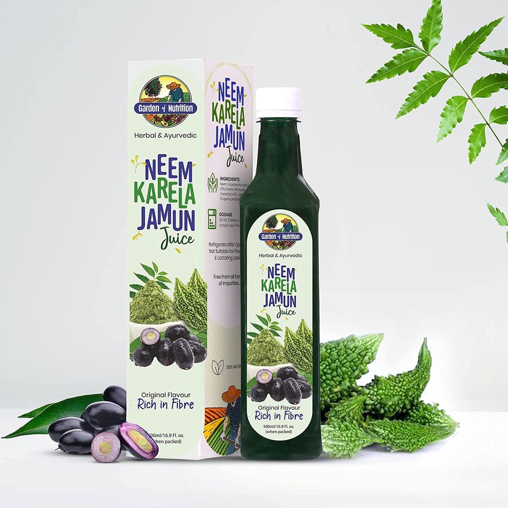 GARDEN OF NUTRITION Kruiden- en Ayurvedische Neem Karela Jamun Juice 