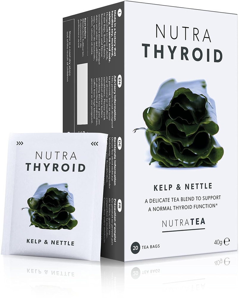 NUTRATHYROID - Thyroid Support Tea | Thyroid Health Tea - Supporting Your Metabolism and Thyroid Function - 40 Enveloped Tea Bags - by Nutra Tea - Herbal Tea - (2 Pack)