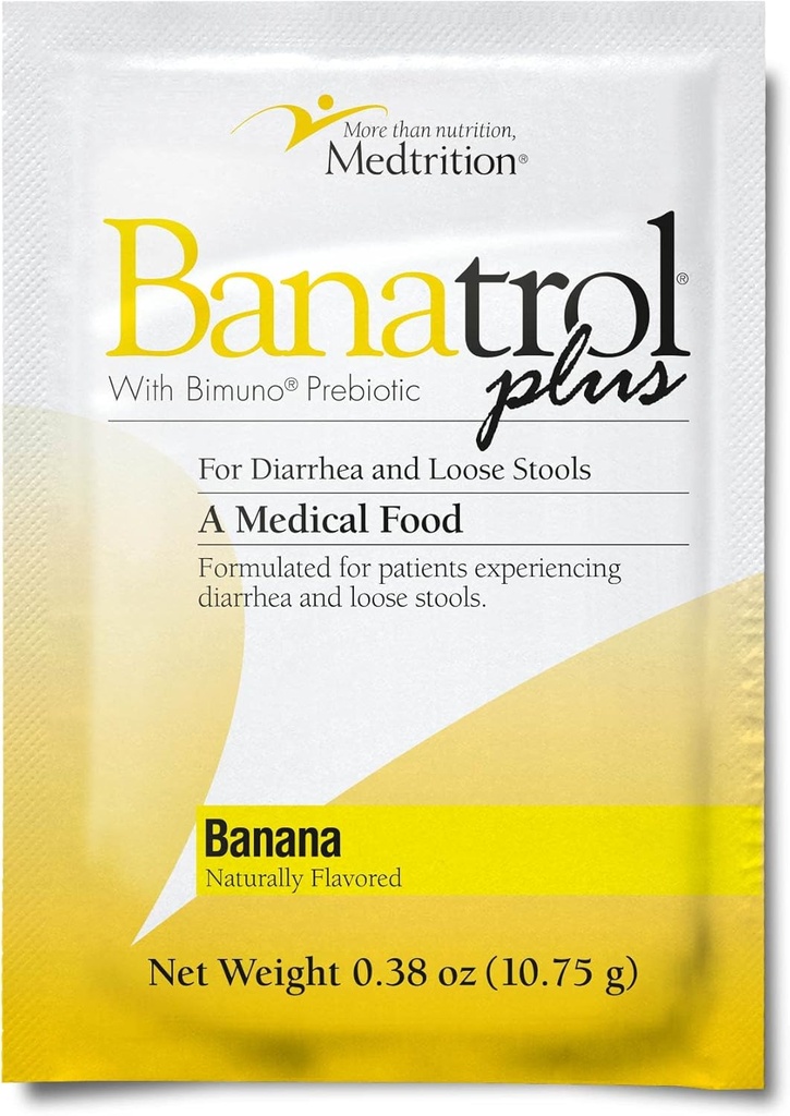 Medtrition Banatrol Natuurlijke Anti-Diarree met Prebiotica, Relief for IBS, terugkerende diarree, Klinisch Ondersteund Medical Food, Non-Constipating, 21 Servings (Banana)