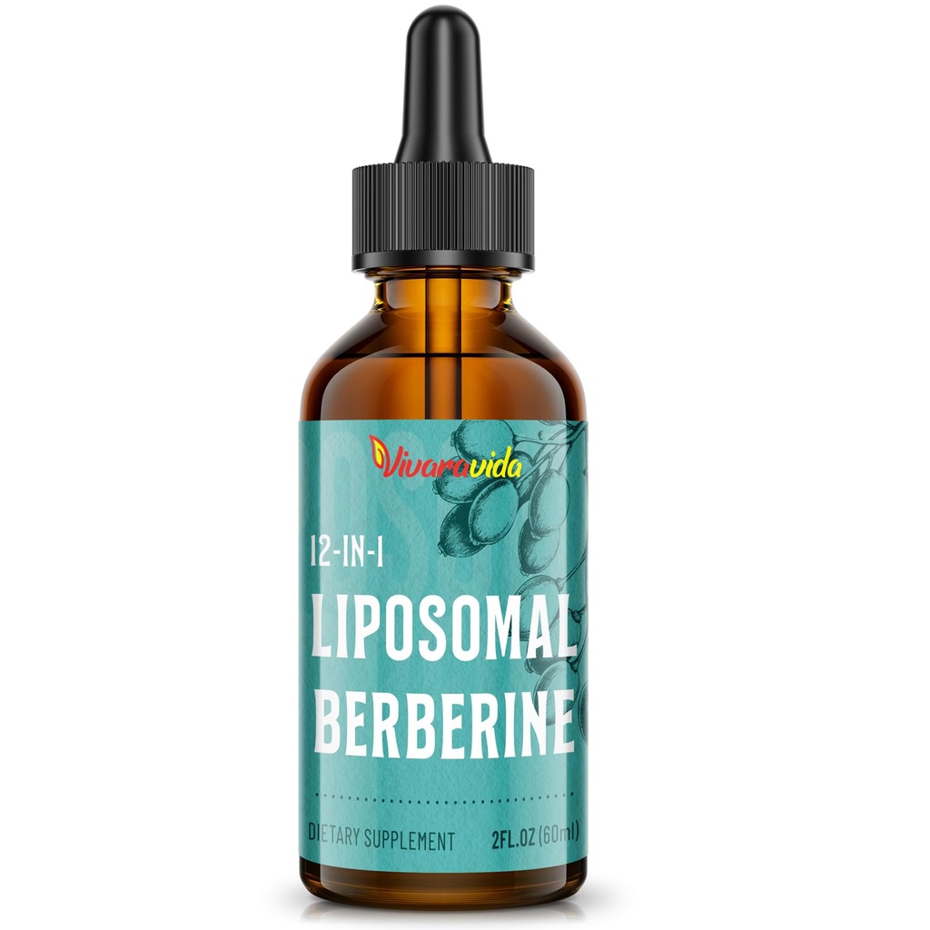 Berberine HCl Supplement 3000 mg - Liposomal Berberine HCl Liquid - AMPK Activator met Kurkuma, Ceylon Cinnamon, 12 natuurlijke ingrediënten - 2 fl oz