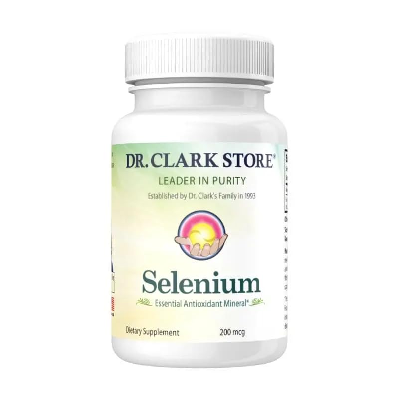 Dr. Clark Selenium Supplement 200 Mcg - Dieetcapsules met essentiële minerale - Verbetert de schildklierfunctie, Immuunondersteuning - 100 capsules