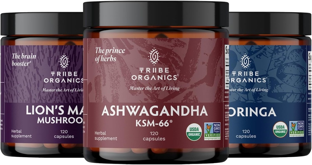 Warrior Trio - KSM-66 Ashwagandha - Moringa - Lions Mane