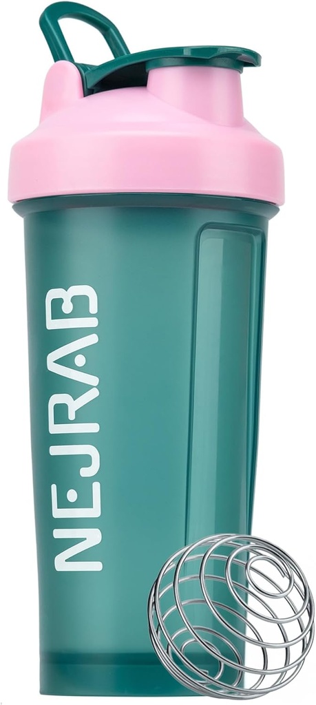 Protein Shaker Bottle - Sports Blender Bottles for Protein Mixes and Shakes - 28 Oz, Leak-Proof, shaker cups voor eiwitshakes, Pre-workout (Groen), Medium, NJB 28-Oz
