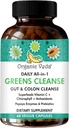 Super Greens Total Gut Health, Digestie & Colon Cleanse Supplement - All in One Biologische superfoods, Kurkuma, Papaya, Chlorofyll, Moringa, Psyllium Husk, Triphala, Digestieve Enzymen 60 Capsules