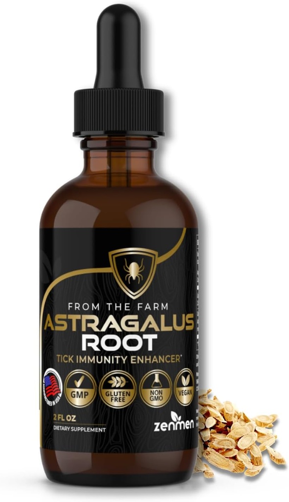 Zenmen Astragalus Root Biologische Tinctuur - Tick Immune Ondersteuning en Immuniteit Enhancer, Bron van Antioxidanten - Made in The USA
