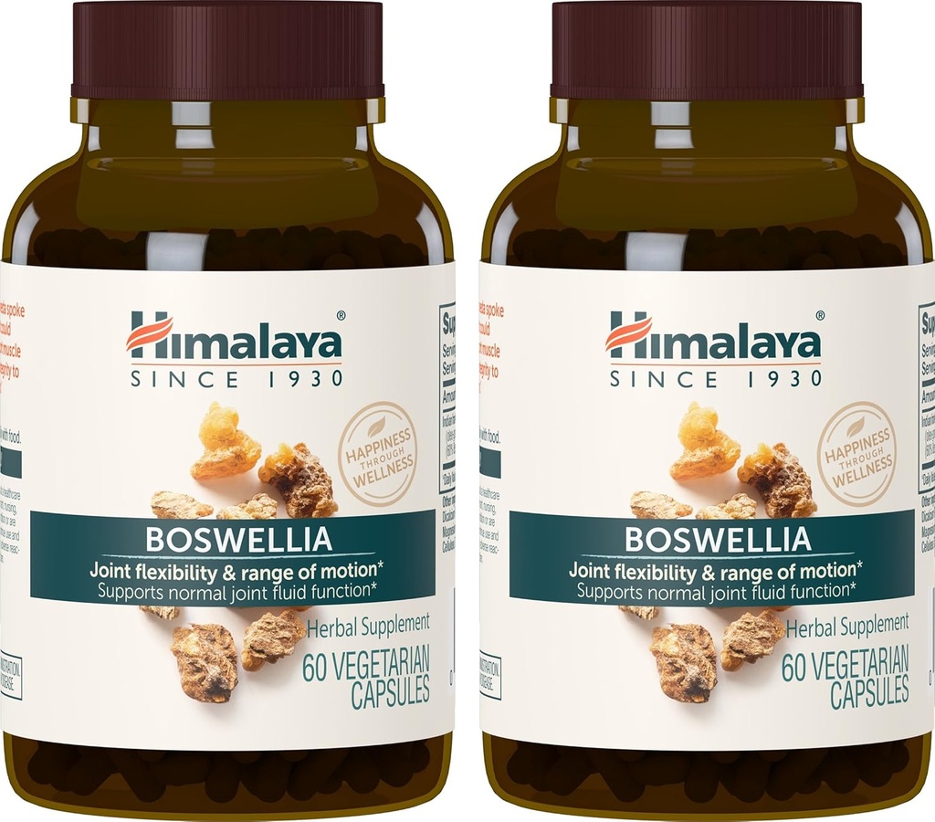 Himalaya Boswellia, gezamenlijke ondersteuning voor mobiliteit en flexibiliteit, bevordert weefselbehoud, 250 mg, 60 capsules, 1 maand levering, 2 verpakkingen