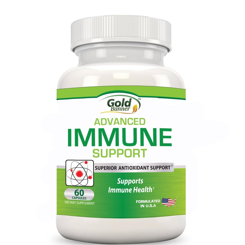 Gold Banner Immuun Ondersteuning Supplement Superior Anti-Oxidant - Boost Immuun Systeem met Rode Raspberry, Granaatappel, Pijnboomschors, Druivenzaad, Groene Extracten- Polyfenolen, Lycopeen