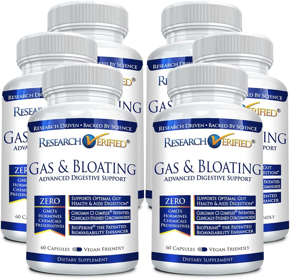 Onderzoek Verified Gas and Bloating - Relax Intestinal Muscles, Eliminate Gas Buildup - Artichoke Powder, Ginger, Peppermint Leaf Powder - 360 Capsules - Vegan