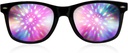GloFX Black Frame Halo Diffrection Glazen Laser Etched for Halo Light Effects, Duurzaam & flexibel voor Raves & Festivals
