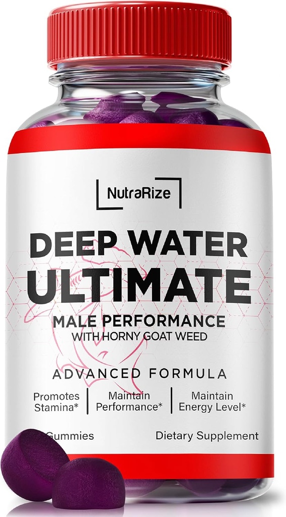NutraRize Deep Water Ultimate Male Gummies - Official Deep Water Male Essentials, Premium Deepwater Ultimate Gummies for Men, Deep Water Ultimate Male Gummy, Performance Review (60 Gummies)