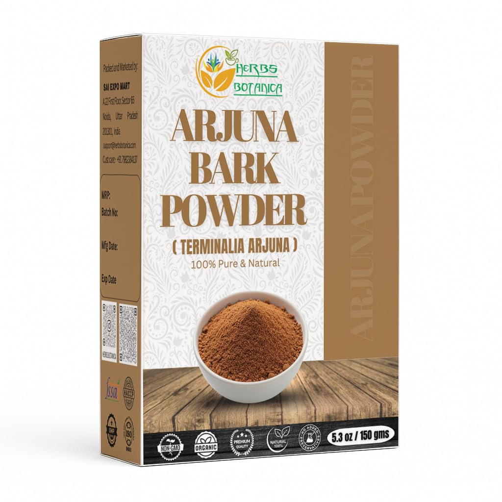 Kruiden Botanica Arjuna Poeder 100% Pure Arjuna Bark Poeder (Arjun Ki Chaal) voor kruidenthee en Wellness 