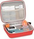 Hard Travel Case voor Astma Inhalator en accessoires, met Mesh Pocket voor Geneeskunde, Rood