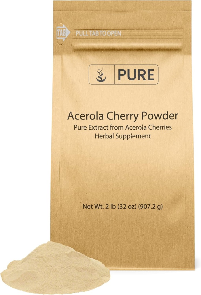 PURE ORIGINEEL INGREDIËNTEN Acerola Cherry Powder (2 lb) Non-GMO, Glutenvrij, Eco-vriendelijke verpakking