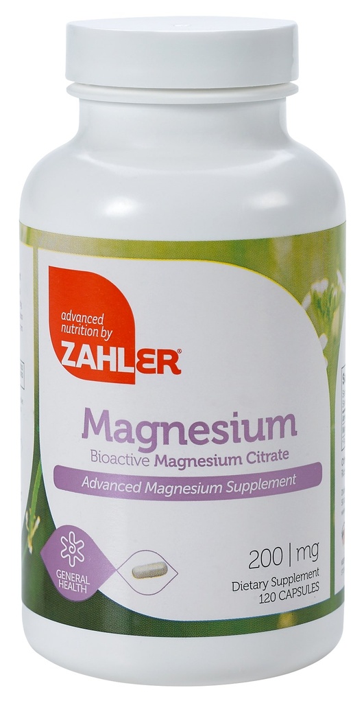 Zahler - Magnesium Supplement Capsules 200 mg (120 Count) Gecertificeerde Kosher Bioactieve Magnesium Citraat voor Max Absorptie - Natuurlijk Magnesium Mineraal voor Mannen & Vrouwen - Beste Magnesium Supplementen