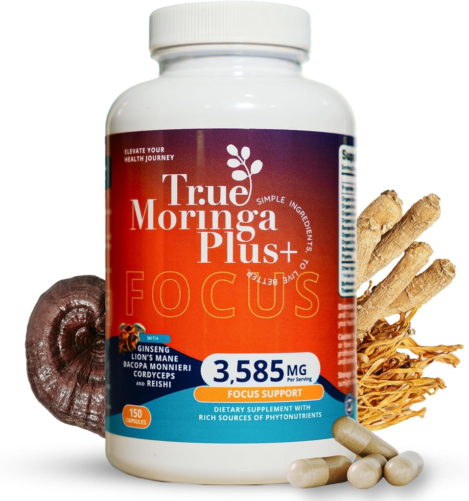 True Moringa Plus+ Focus Support Supplement 10:1 Extract 