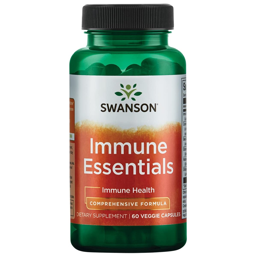 Swanson Immune Essentials Colostrum & Beta Glucans, 60 Veg Capsules | Combines Colostrum, Beta Glucans and More for Comprehensive Immune System Defense During Seasonal Challenges, Non-GMO
