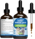 Dierenwelzijn Nierondersteuning Goud voor katten - Ondersteunt gezonde nierfunctie, vochtbalans, energieniveaus, Rehmannia, Dong Quai - Veterinair-geformuleerd kruidensupplement 4 oz (118 ml)