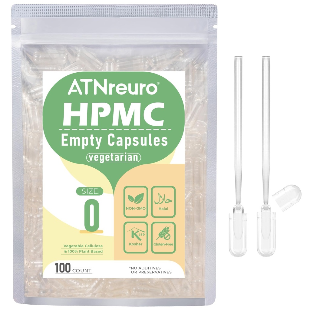 Maat 0 Lege Vegan Capsules met 2 Micro Lepels - 100 Graaf Lege Vegetarische Capsules - Lege Pill Capsule voor Powders Supplementen