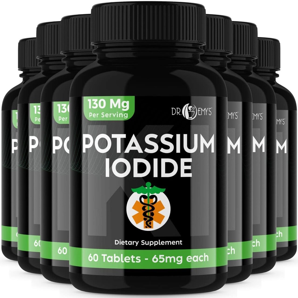 Kaliumiodide pillen tabletten - 7-pack 130mg porties Totaal van 420 tabletten - Dr Emys Kaliumiodide tabletten