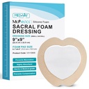 MedVance TM Siliconen - Sacral Bordered Siliconenlijm Foam Wound Dressing, Bed Sore Treatment Bandage voor Sacrum, Maat 9"x 9" (6.1" Pad x 6.6" Pad), Doos met 5 dressings