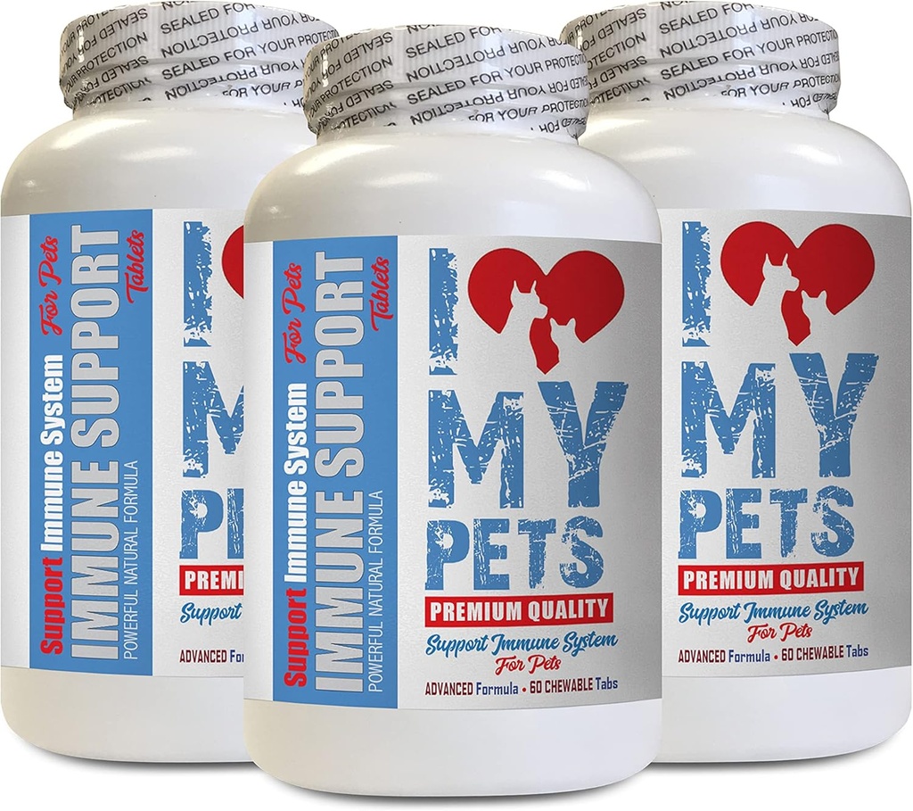 I LOVE MY PETS LLC pet Immune Support - PET Immune Support - Honden en katten - Booster - Gezond - Melkdistel voor honden kauwbaar - 180 Treats (3 flessen)
