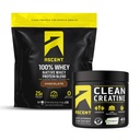 Stijgen 100% Wei Proteïne Poeder, Chocolade 4 lb & Creatine Monohydraat Poeder, Unflavored 45 Servers