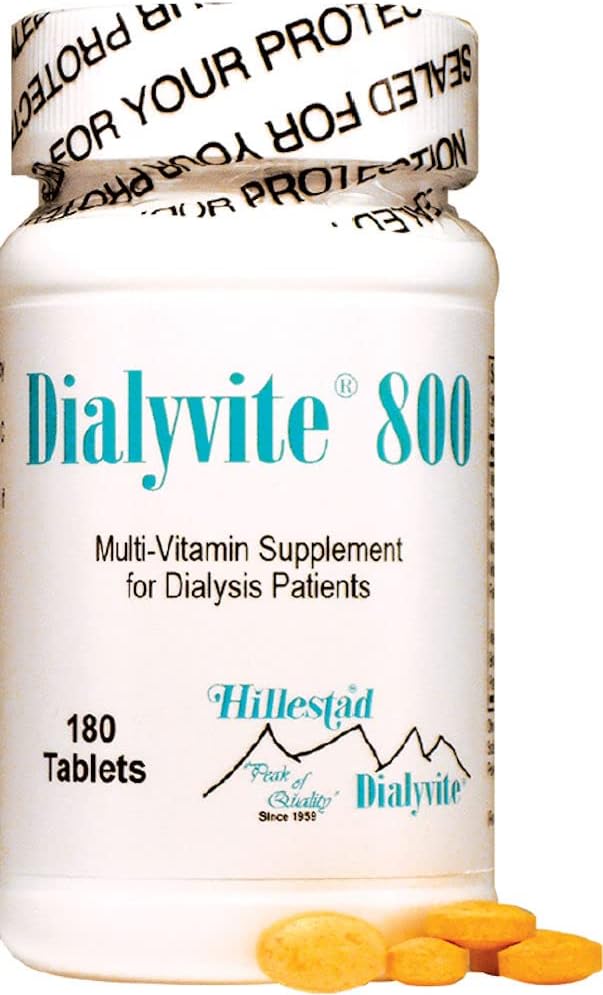 Dialyvite 800 Multi-Vitamine Supplement voor dialysepatiënten, 180 tabletten