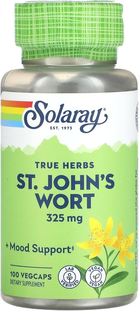 Solaray True Kruiden St. John's Wort, 325 mg, 100 VegCaps