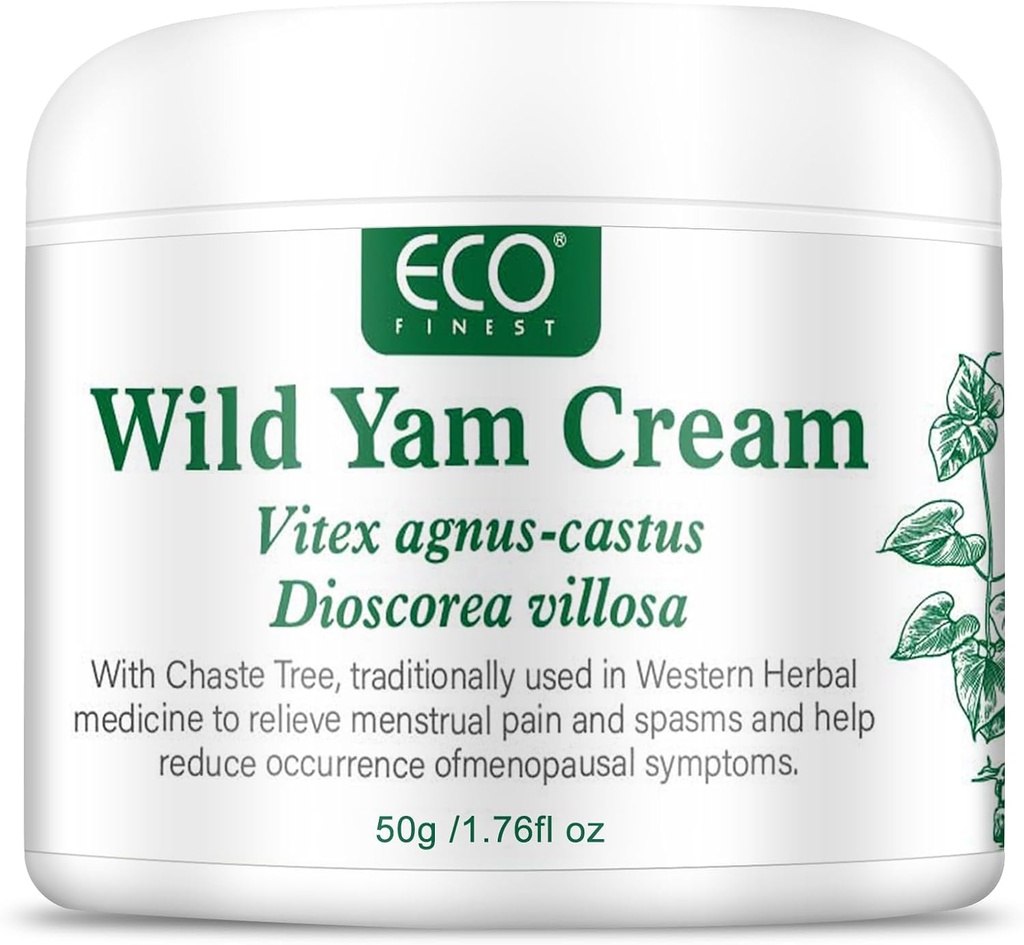 WFDL Wild Yam Cream for Hormone Balance, Organic Yam Cream with Chasteberry, Aloë & Vitamin E for Menopauze Relief, Soothes Night Sweats & Hot Flashes, Eases Mood Swings (1.76 OZ)