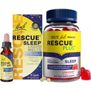 RESCUE Nacht slaaphulp bundel, 3Pk - Bach Slaap Kids Dropper, 10mL Slaapvloeistof Melts, 28Ct Plus Slaap Gummies met 5mg Melatonine/dosis, 60Ct
