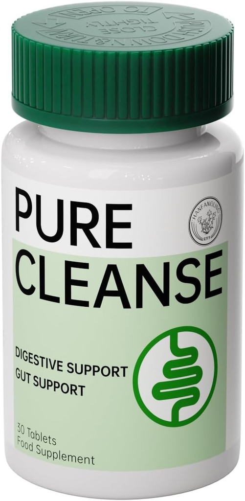 Pure Cleanse Tablet,Gut & Colon Detox,Relieve Constipatie, Bloating, Bowel Cleanse, Digestieve Ondersteuning, Nature Herbal Formula, 30 Hartvormige Tablet