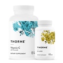 THORNE - essentiële vitamines bundel: vitamine C & D-5000 Complex - Immune, Bone Health en Energy Support - 60 tot 90 porties