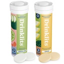 Drinklits Lemon Immunity & Lemon-Lime Hydration Tablets (2) Tube Combo Pack | Essential Electrolytes – Immune Support – Great Taste | 20 Servings (10 Tablets Per Tube)