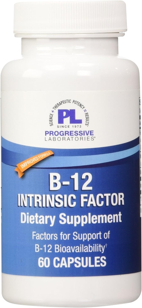 Progressieve Labs B-12 Intrinsieke Factor Supplement, 60 Tellen