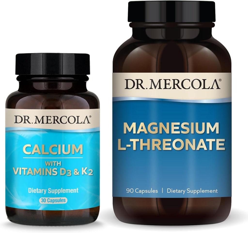 Dr. Mercola Magnesium L-Threonaat & Calcium met D3 & K2, 30 porties, Dieetsupplement, Bone Health, Non-GMO