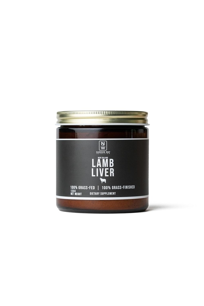 Smalle manier Voeding - LAMB LIVER regeneratief opgevoed in Nieuw-Zeeland 135G, 100% gras-Fed & 100% gras-finished, 45 dagen levering op 1 scoop (3G) Dagelijks