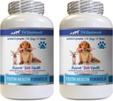 PET-supplementen & NUTRITION LLC Hondenbad ademremedie - Hondentanden Gezondheid Formule - Natuurlijke Gum Care - REMOVES Plaque Build Up - FRESTENS adem - Hondenvitamine additief - 2 flessen (120 Treats)