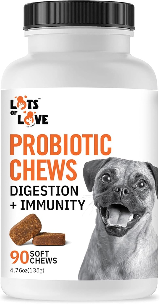 Hond Probiotic Chews (90 Count) - Hondenprobiotica voor spijsverterings- en darmgezondheid - Puppy Pro Biotic Supplement for Misselijkheid, Braken & Diarree (90 Count)